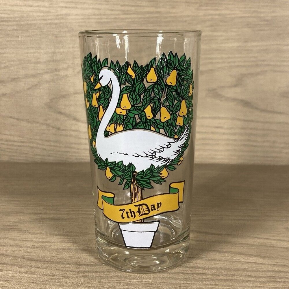 Vtg Twelve Days Of Christmas Tumbler 7th day ONLY Taylor Smart & T Swan